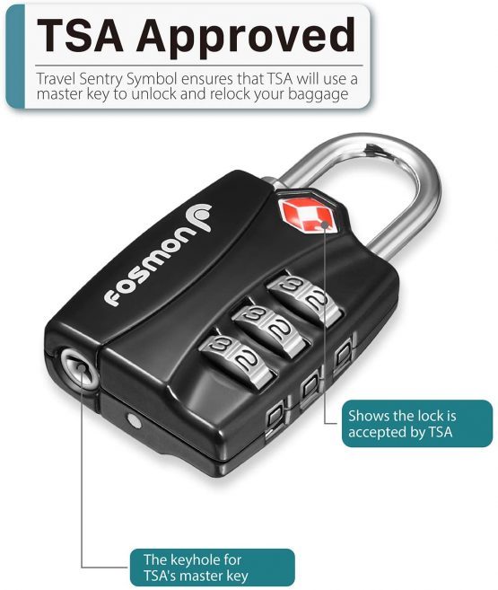 TSA Approved Luggage Locks, Fosmon Open Alert Indicator 3 Digit Combination Padlock Codes for Travel Bag, Suit Case, Lockers, Gym, Bike Locks or Other (4 Pack) - Image 2