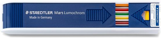 Staedtler Mars Lumochrom 204 Pack of 12 Drawing Leads 2 mm Assorted Colours