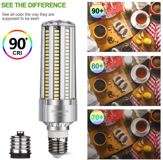 54W Super Bright Corn LED Light Bulb(400 Watt Equivalent) - E27/E40 Large Base LED Bulb - 6500K Daylight 6200 Lumens for Large Area Commercial Ceiling Lighting - Garage Warehouse Barn[2021 New] - Image 4