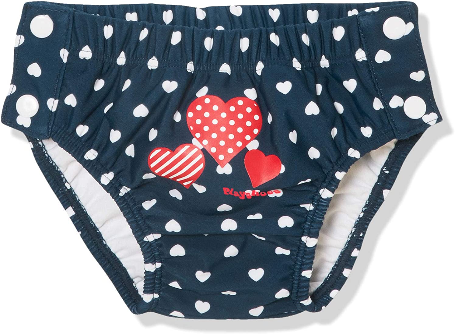 Playshoes Baby - Girl's UV protection nappy pants with hearts for buttons 461239, 11 - Navy, 74-80, Hearts to Button