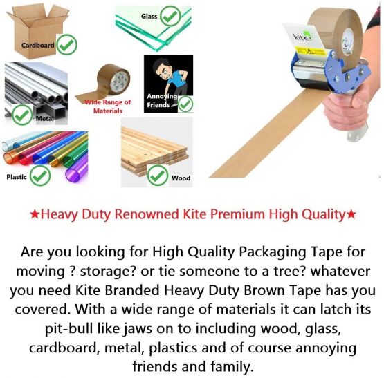 KitePackaging Heavy Duty Strong Brown Packing Tape 48mm x 66m - Strong Brown Tape Rolls for Parcel Boxes Moving House (Pack of 6 Tape Rolls) - Image 3