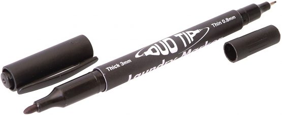 Helix Dual Tip Fabric and Laundry Permanent Marker Pen - Black - Image 2