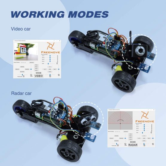 FREENOVE Three-Wheeled Smart Car Kit for Raspberry Pi 4 B 3 B+ B A+, Robot Project, Tutorial and Code, APP Control, Live Video, Ultrasonic Camera Servo Wireless RC - Image 3