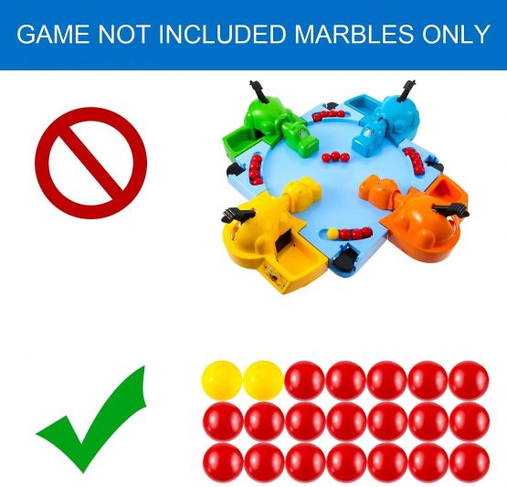 Gejoy 21 Pieces Game Replacement Marbles 1 Set Game Replacement Balls Compatible with Hungry Hungry Hippos, 19 Red Balls and 2 Yellow Balls - Image 2