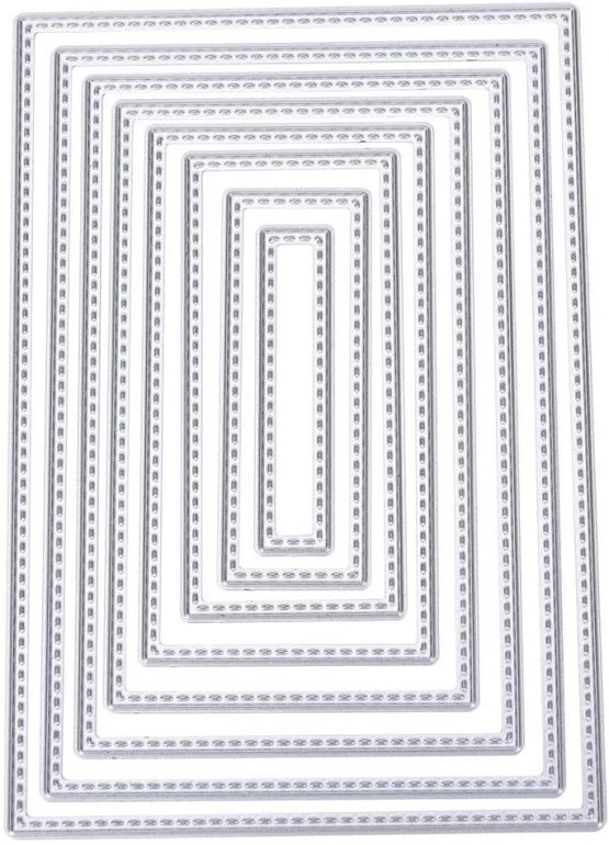 8pcs Rectangle Cutting Dies, U-horizon DIY Scrapbooking Metal Embossing Stencil For Album Paper Card Art Craft