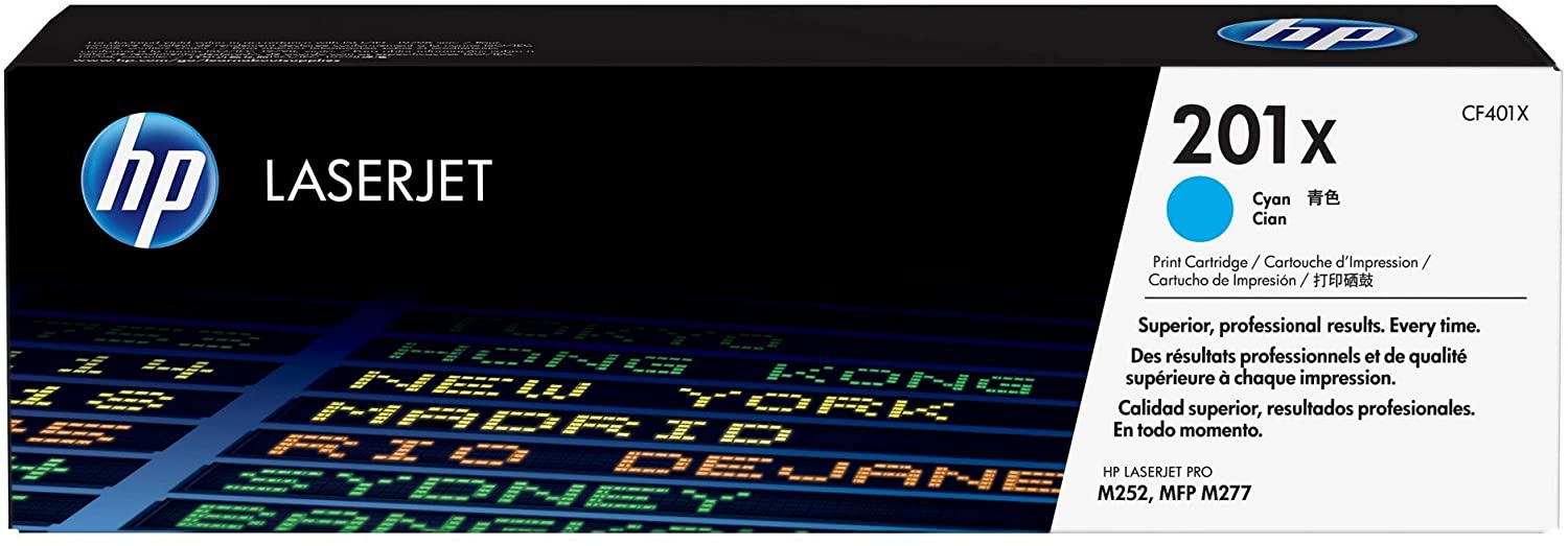 HP CF401X 201X High Yield Original LaserJet Toner Cartridge, Cyan, Single Pack