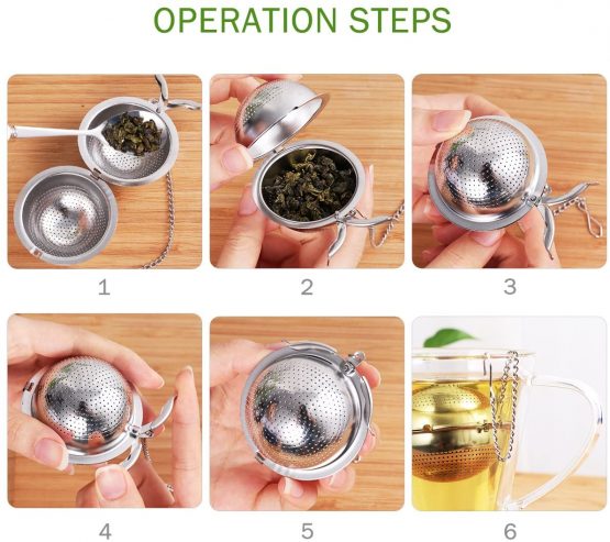 BESTONZON 2 Pack Tea Strainer 5.5cm Tea Ball Infuser Ultra Fine 304 Stainless Steel Tea Filter for Loose Leaf Tea and Mulling Spices - Image 3
