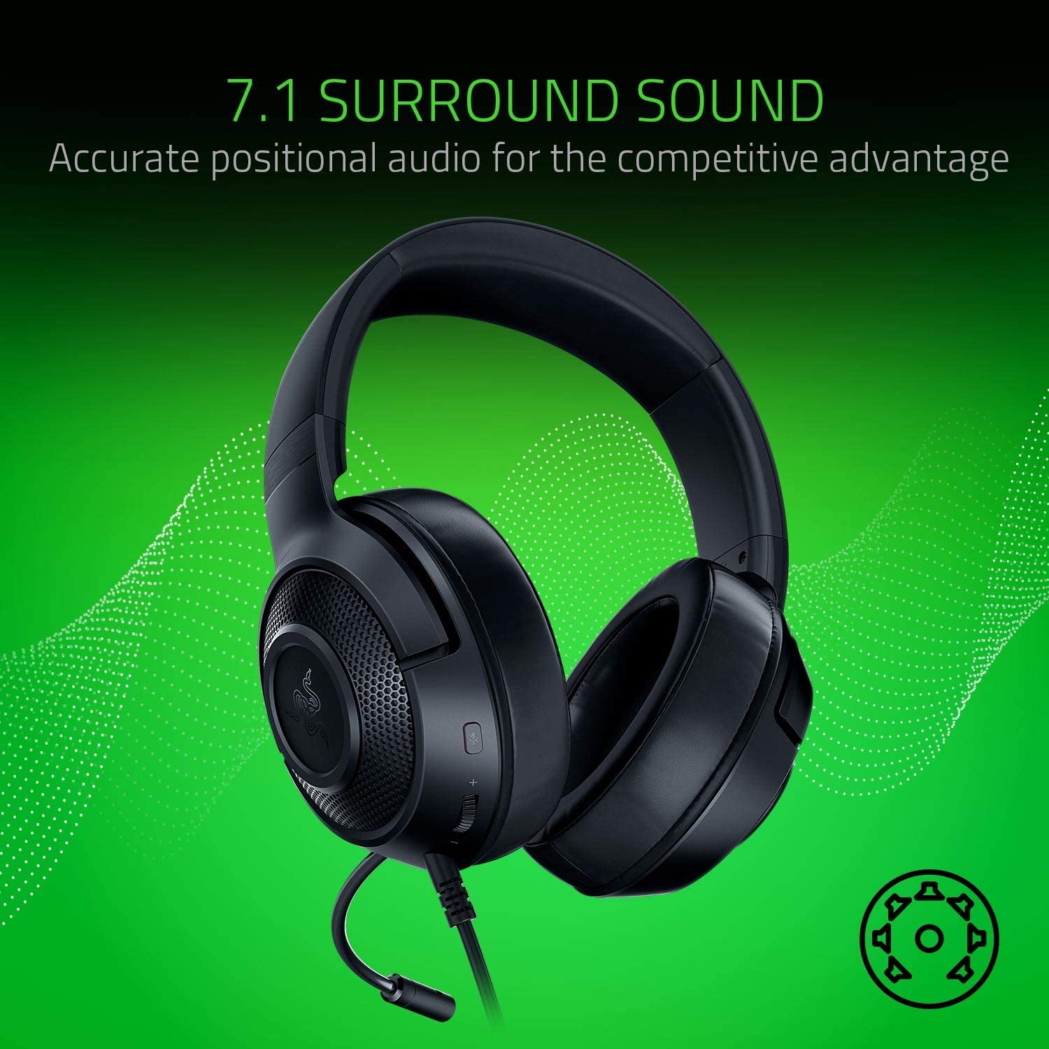 Razer Kraken X, Multi-Platform Wired Gaming Headset (Bendable Cardiod Microphone, Custom-Tuned 40 mm Drivers - Image 3