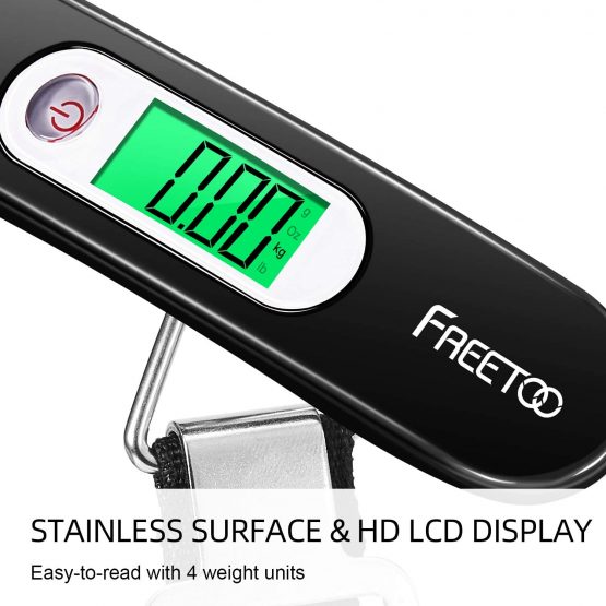 FREETOO Portable Digital Luggage Scale Hanging Suitcase Scale with Tare Function 110 lb/ 50KG Capacity Black - Image 4
