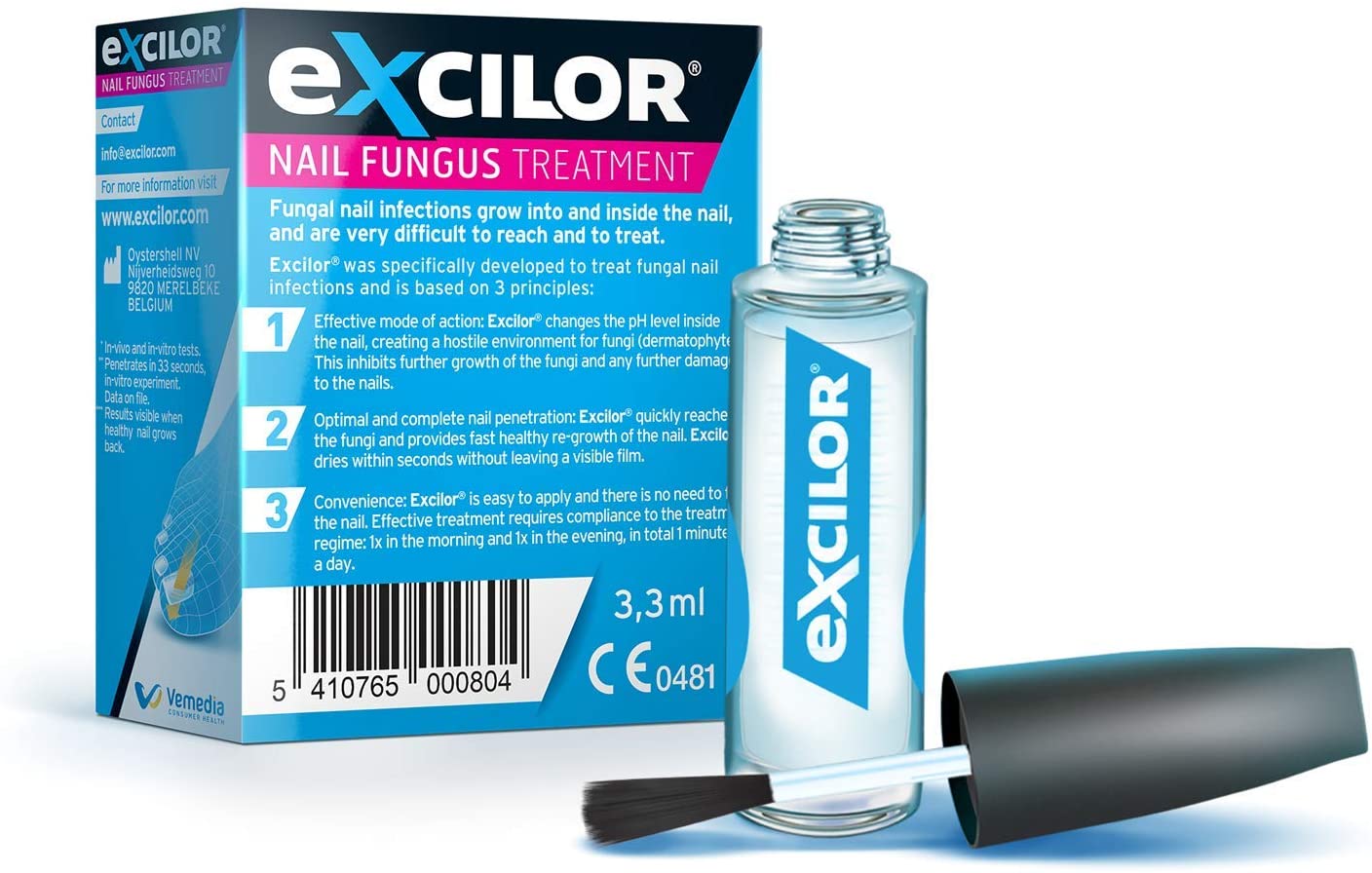 Excilor Fungal Nail Infection Treatment, Translucent, 3.3 ml (Pack of 1) - Image 2