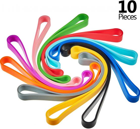 7 Inch Silicone Large Rubber Bands Planner Elastic Bands Elastic Thick Rubber Wrapping Bands for Books, Crab Traps, Art, Cooking, Wrapping, Exercise, Bag Wraps, Heat, Cold, UV (10 Pieces)