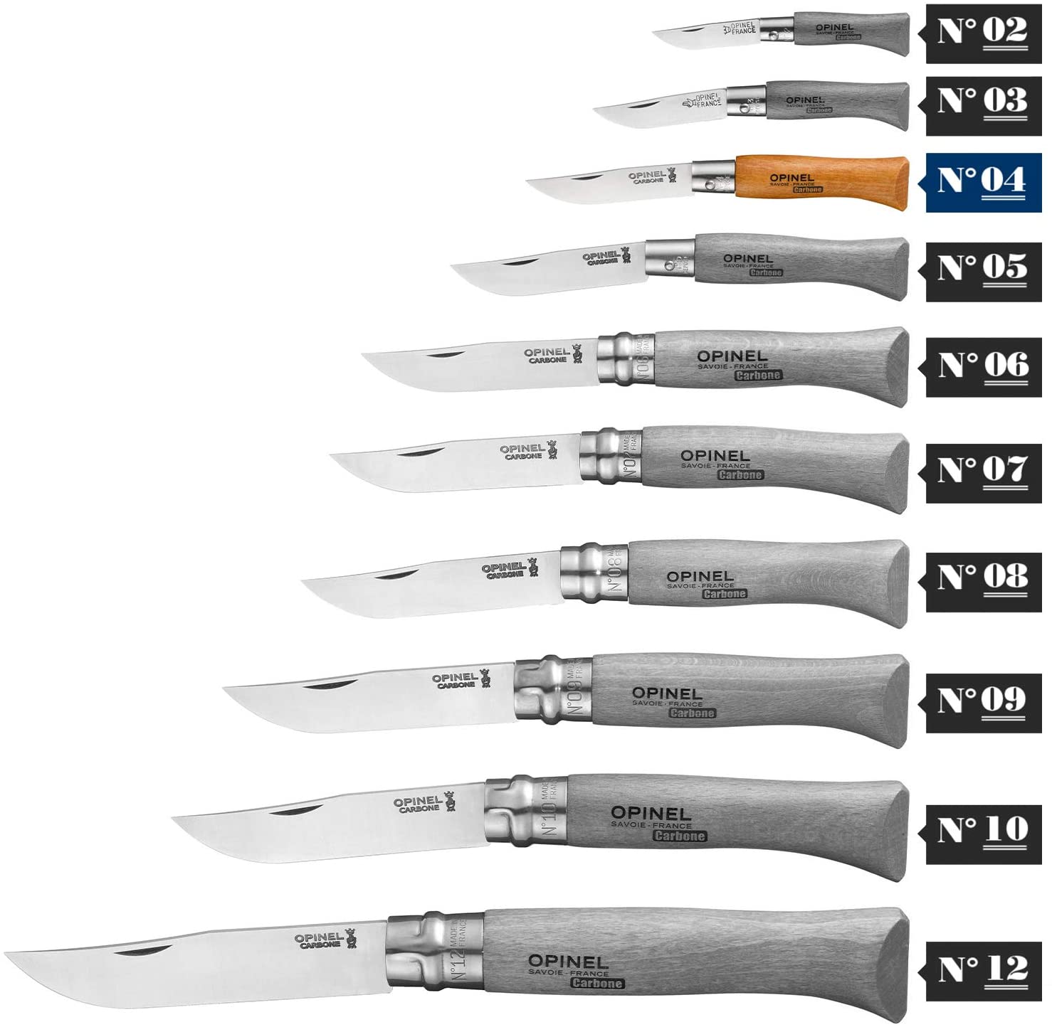 Opinel 111040 Non-Locking Carbon Steel Blade No.4 - Beech - Beech, 5 cm - Image 2