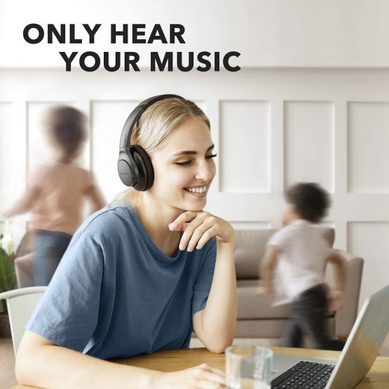 Anker Soundcore Life Q20 Hybrid Active Noise Cancelling Headphones, Wireless Over Ear Bluetooth Headphones, 40H Playtime, Hi-Res Audio, Deep Bass, Memory Foam Ear Cups, for Travel, Home Office - Image 4