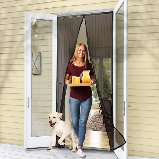 Flux Phenom Magnetic Screen Door - Retractable Mesh with Self Sealing Magnets - Keeps Nature Out - Image 3