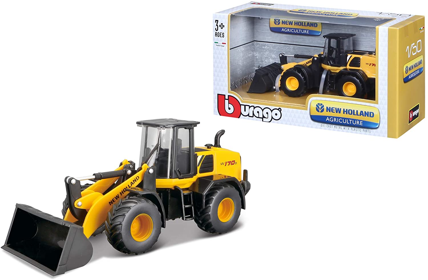 Tobar 1:50 NEW HOLLAND W170D WHEEL LOADER, Yellow, 16 cm - Image 3