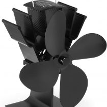 NETTA 4 Blade Woodburner Stove Fan - Silent Operation - Eco Friendly Circulation - Efficient Heat Distribution - Ideal Log Burner Fan and Woodburner Fireplace Fan - Black