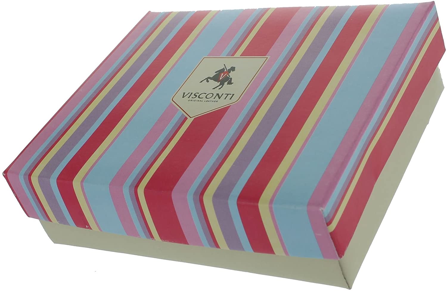 VISCONTI Leather Rainbow Collection PHI PHI Slimline Credit Card Purse RB110 Berry Multi - Image 2