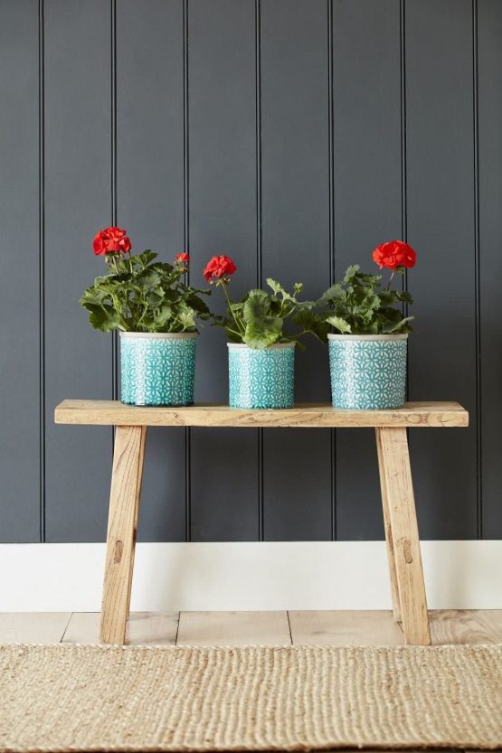 Burgon & Ball Tuscany Indoor Glazed Ceramic Plant Pot Small in Teal Blue - Image 2