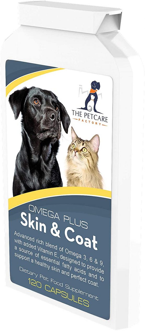 The Petcare Factory Omega Plus Skin & Coat Supplement For Dogs and Cats, Triple Action Omega 3, 6 & 9 With Added Vitamin E, 120 Softgel Capsules 1000mg, Human Grade Ingredients, UK Manufactured - Image 3