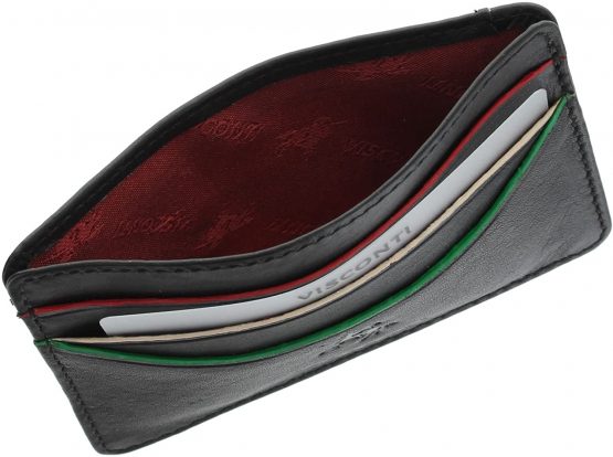 Visconti Augusta Collection Oakmont Slim Leather Credit Card Holder AG15 Black - Image 2