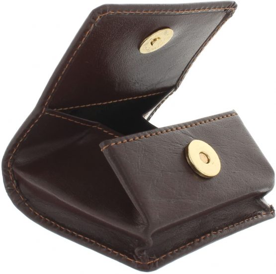 Visconti Leather Tray Coin Pouch 421 Brown