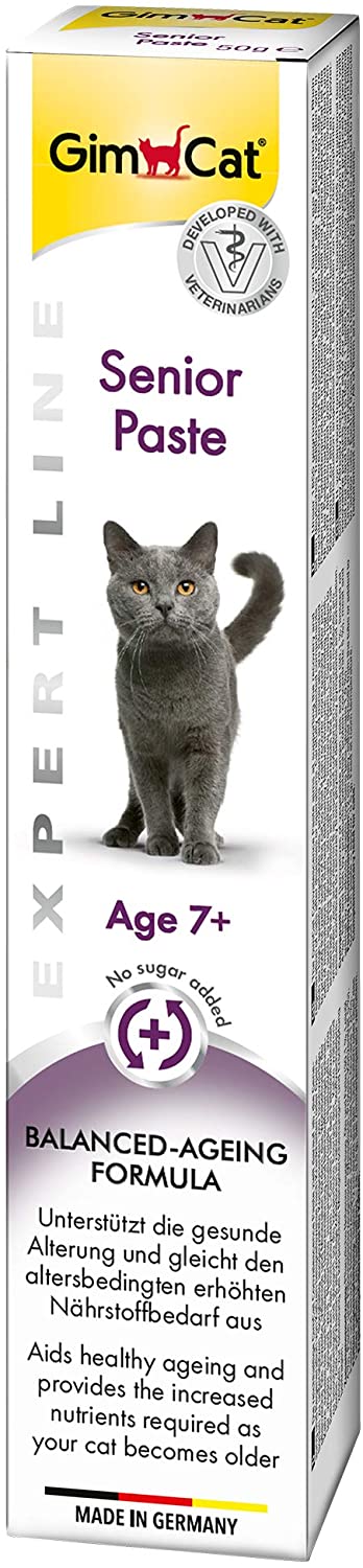 GimCat EXPERT LINE Senior Paste - This functional cat snack supports healthy ageing for cats aged 7 years and older - 1 tube (1 x 50 g) - Image 2