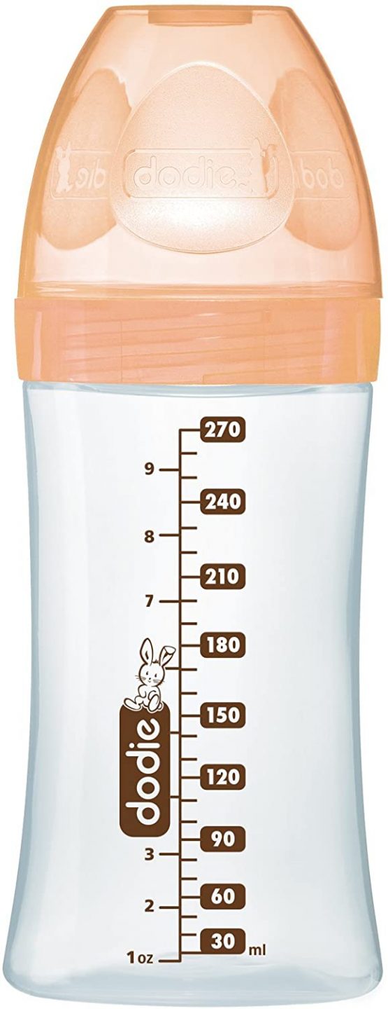 Dodie - Bottle Glass Initiation + 270 ml Beige Deer 0-6 Months, Flat Teat Flow Rate 2, Multi-Colour, 6008148 - Image 2