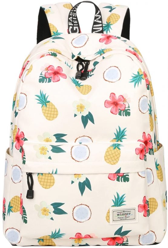 School Bookbags for Girls, Cute Pineapple Laptop Backpack Women Daypack Travel Bag Satchel by Mygreen(Beige-Medium)