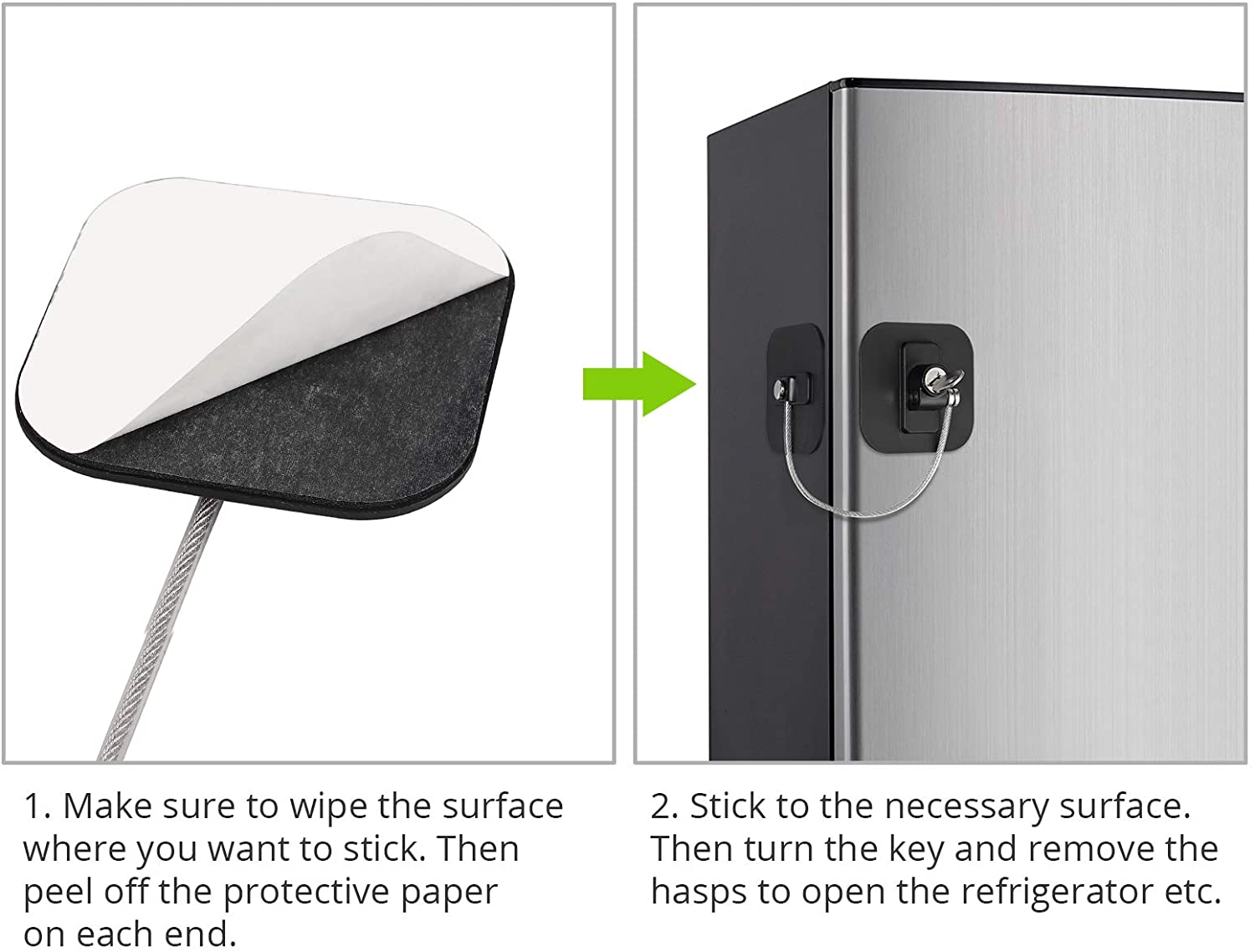 Kamtop 2 PCS Refrigerator Locks, Fridge Locks with Keys - Image 4