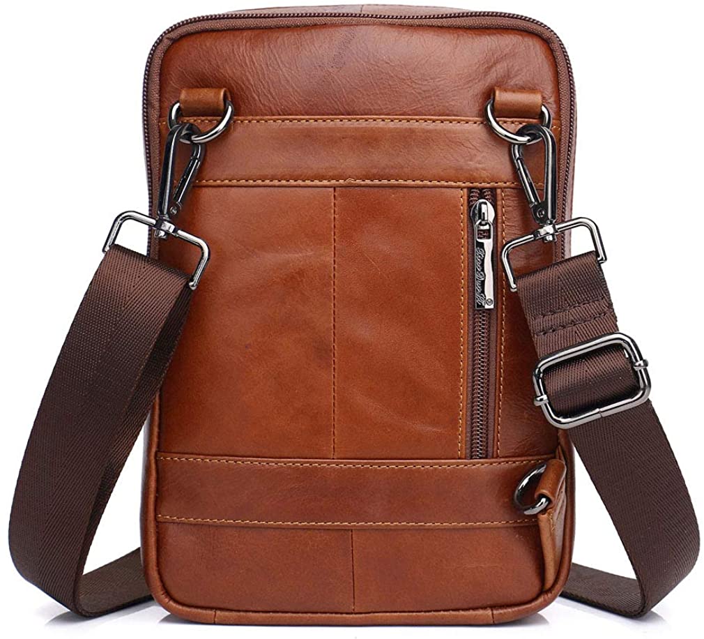 Xieben Vintage Leather Shoulder Messenger Bag for Men Travel Business ...