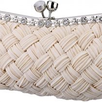 Tskybag Ladies Girls Womens Evening Clutch Bags Wedding Bridal Braided Rhinestone Purse Handbag