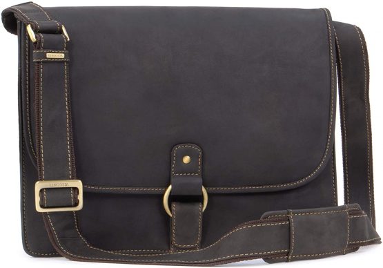 VISCONTI - Men's Shoulder Bag - Genuine Leather - 12 to 13 Inch Laptop Bag - A4 Office Work Bag - 18797 - GIANNI