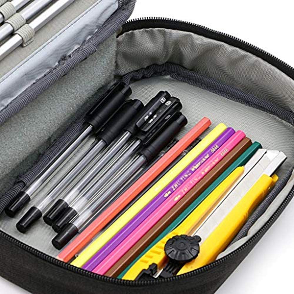 ITODA Pencil Bags,Large-Storage Pen Pencil Case Stationery Pouch Bag Case Portable and Multi-Layer Canvas Pencil Case Pencil Holder Organizer Stationary Bags for Pens,Pencils and Erasers - Image 3