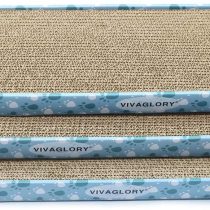 Vivaglory Cat Scratching Pad with Box, Reversible Cat Scratcher Cardboard Kitty Corrugated Sofa Lounge with Catnip, 2 Pack, Regular