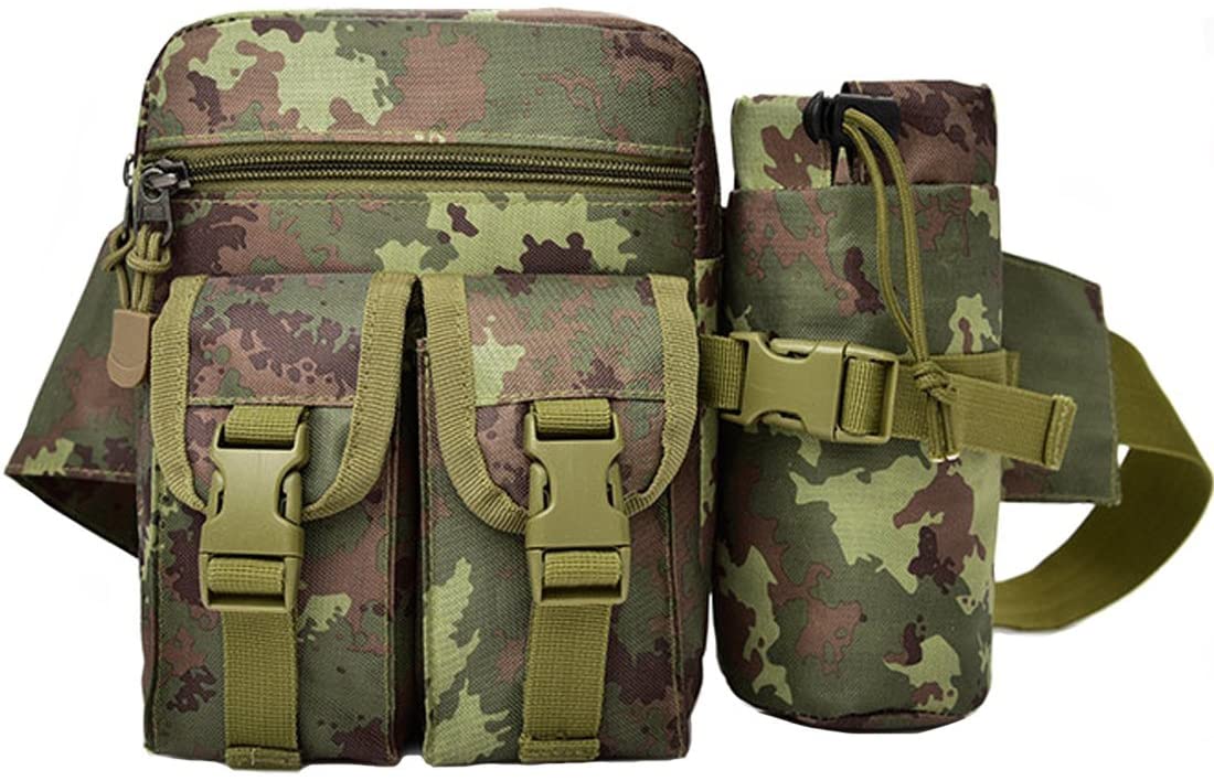 Rullar Hiking Waist Fanny Pack With Water Bottle Holder Tactical Drop Leg Bag Tackle Storage Bags & Wraps Running Waist Hip Belt Bag Motorcycle Bike Pouch Shoulder Bag Camouflage