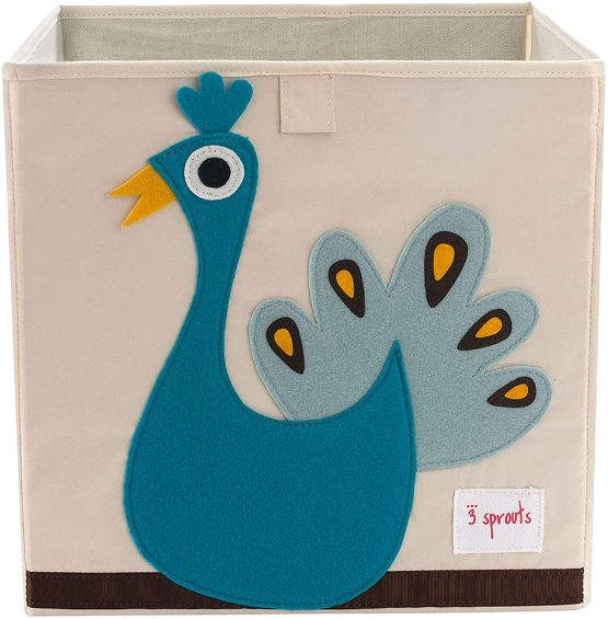 3 Sprouts Cube Storage Box - Organizer Container for Kids & Toddlers, Kangaroo