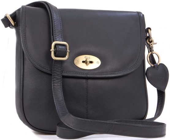 GIGI - Women's Leather Saddle Bag - Shoulder/Cross Body Handbag with Long Adjustable Strap - OTHELLO 8775