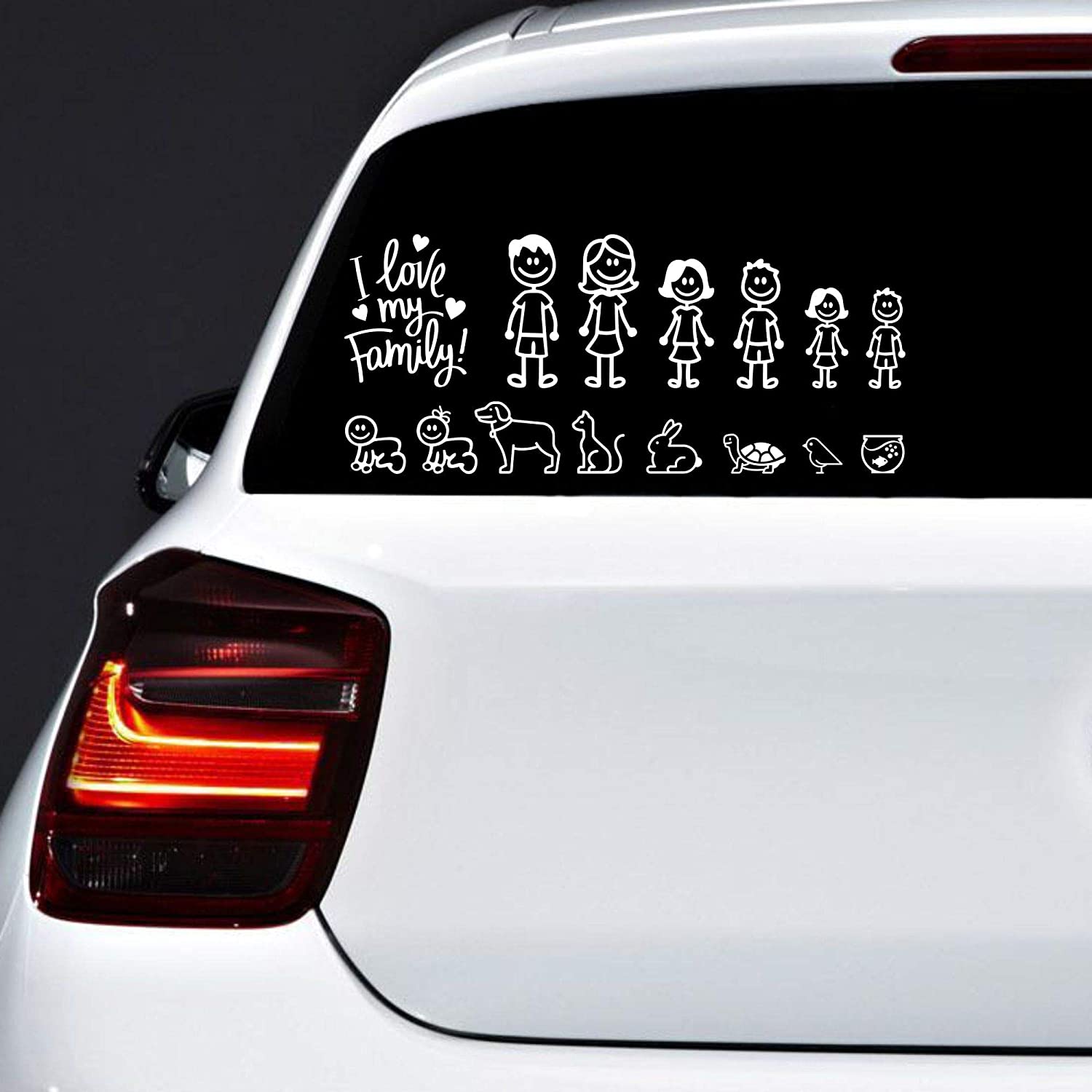 Autodomy Happy Family Stickers Pack of 15 Units + Sticker I Love My Family, White, large - Image 2