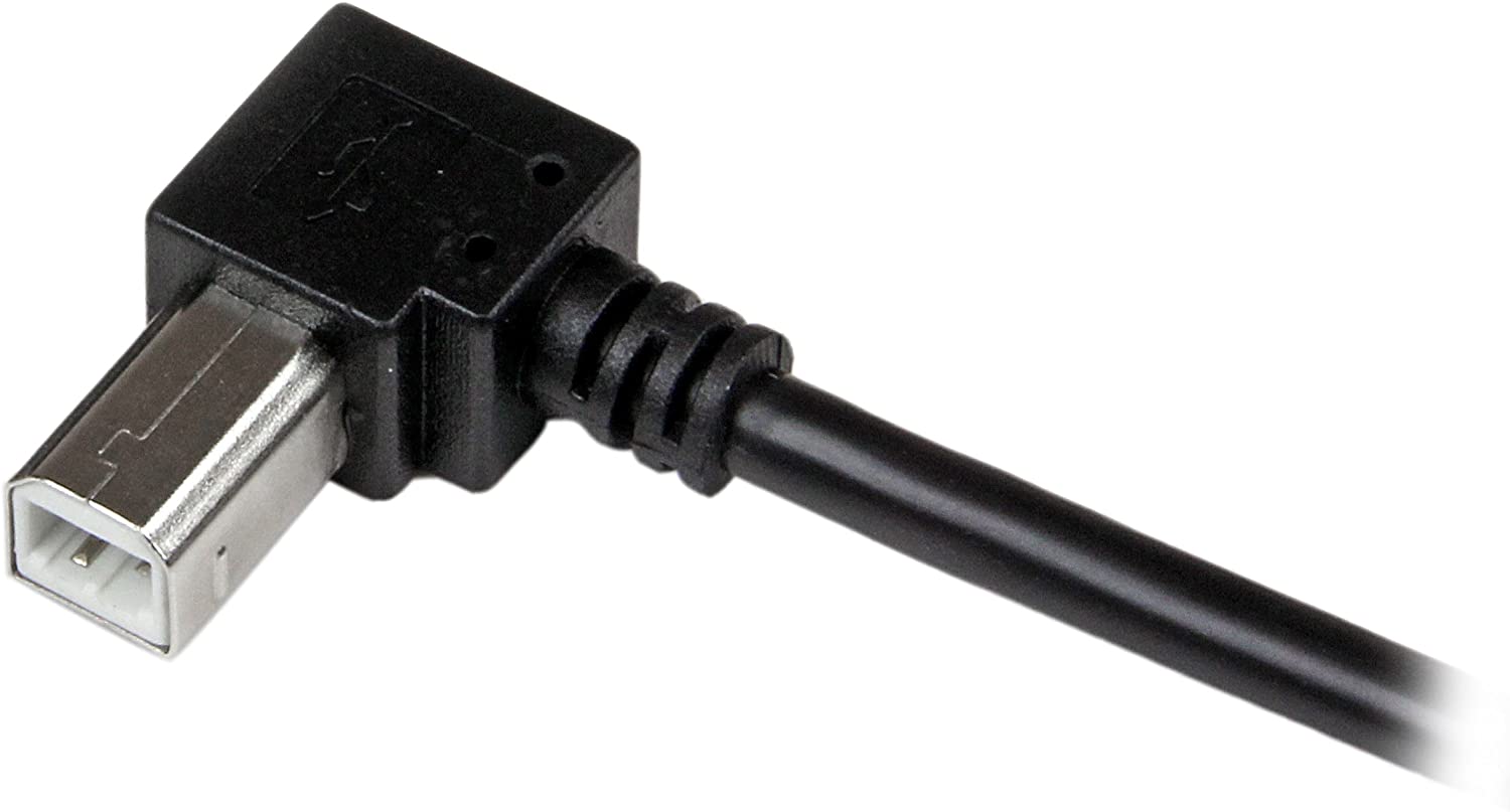 StarTech USBAB1MR 1 m USB 2.0 A to Right Angle B Cable Cord, Black, 3 ft/1 m - Image 4