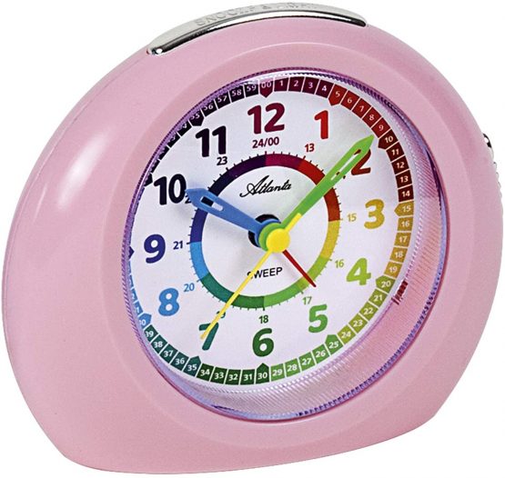 Children's Alarm Clock without Ticking for Girls Analogue Pink 1967-17