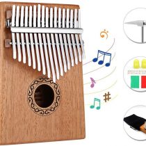 Dripex Kalimba 17 Keys Thumb Piano with Study Instruction and Tune Hammer, Finger Marimba Instrument for Music Lover Beginners(Mahogany)