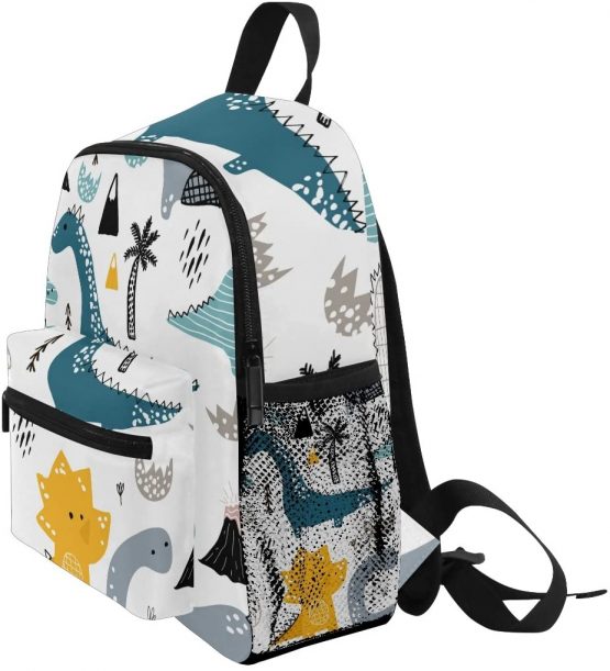 ISAOA Dino Scandinavian Style Backpack for Boys,Kid's Schoolbag for Kindergarten Preschool Toddler Baby Nursery Travel Bag with Chest Clip - Image 3