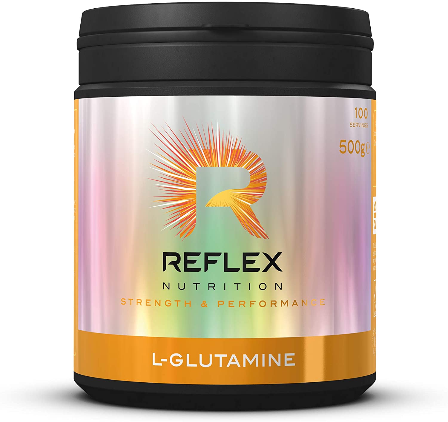 Reflex Nutrition L-Glutamine Supplement (500g) Powder, Black, 500 g (Pack of 1)