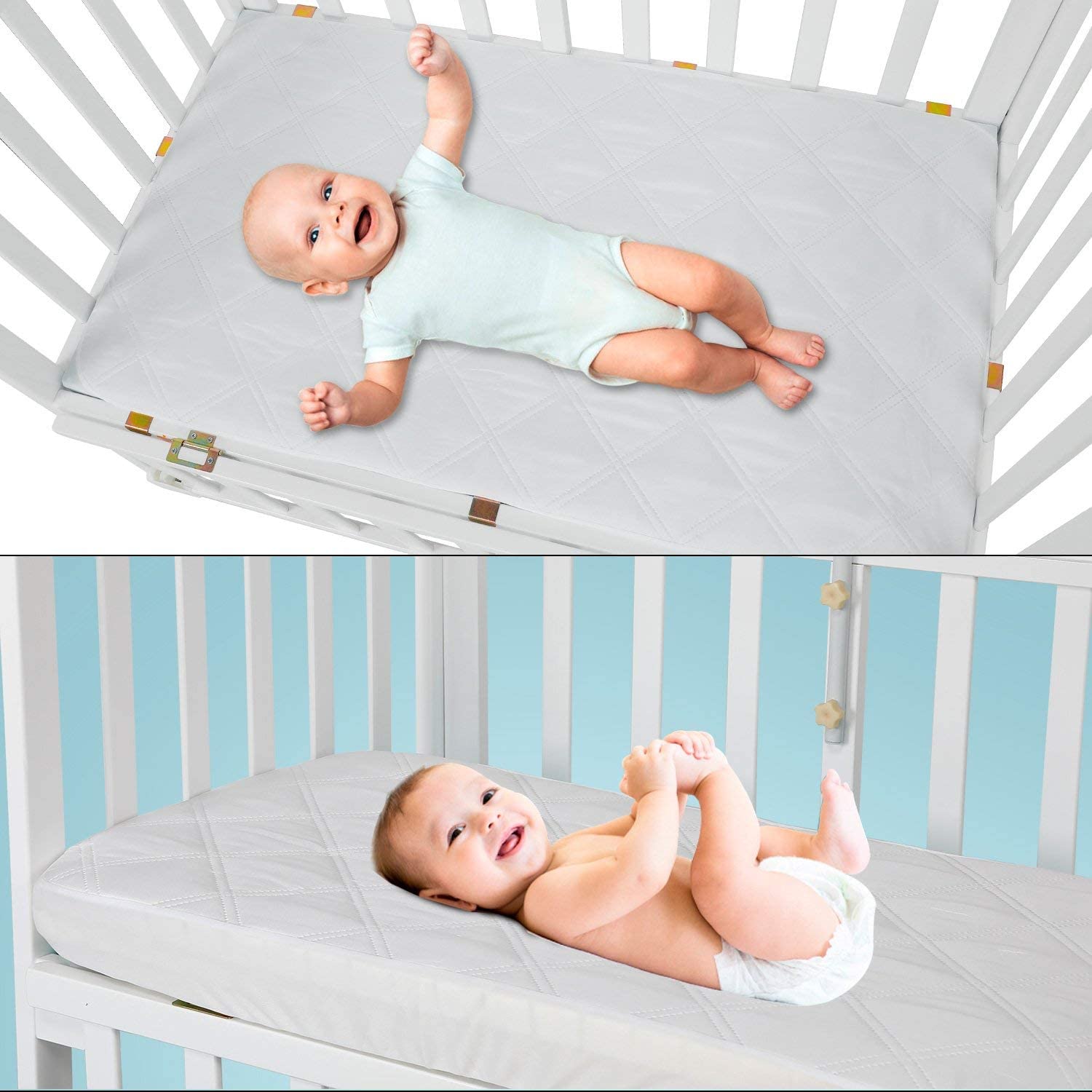 Yoofoss Waterproof Baby Mattress Protector 70 x 140 cm Adjustable Fitted Sheet Removable and Washable for Cot Bed - Image 4