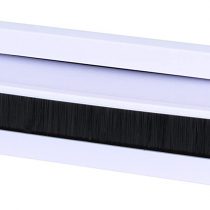 Internal Letter Box Draught Excluder Cover With Brushes & Flap - White PVC