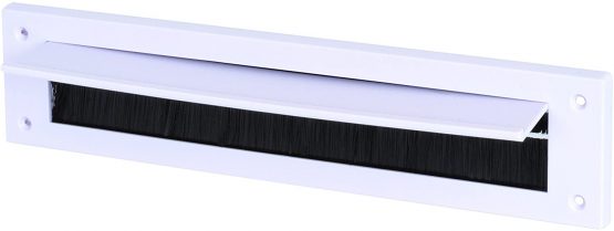 Internal Letter Box Draught Excluder Cover With Brushes & Flap - White PVC
