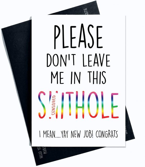 Leaving Card, Coworker Card, Please Don't Leave Me in This Dump, Good Luck, Congrats New Job, Colleague, Leaving Funny Card, Humour PC37