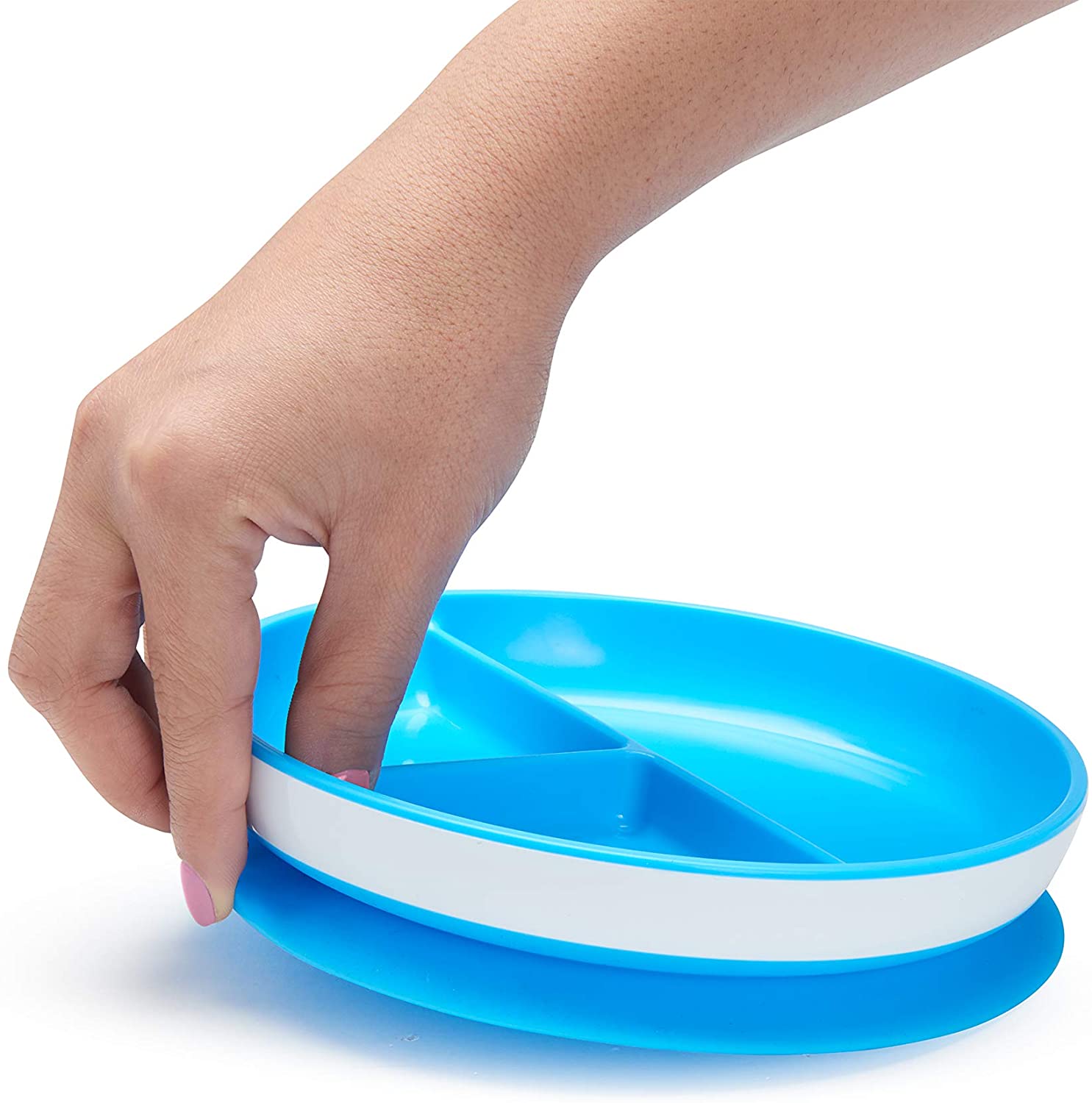 Munchkin Stay Put Divided Plates, 2 Pack Baby & Toddler Plate Set including Compartments - Image 3