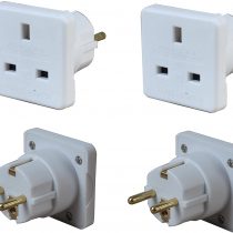 Invero® 2x Pack of UK to Europe EU Euro Tourist Travel Plug Power Mains Adaptor - White