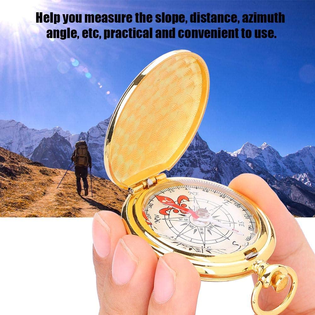 Brass Compass Pocket Watch Style Compass Ring Camping Navigation Direction Tool for Outdoor Camping Hiking and Emergencies - Image 4